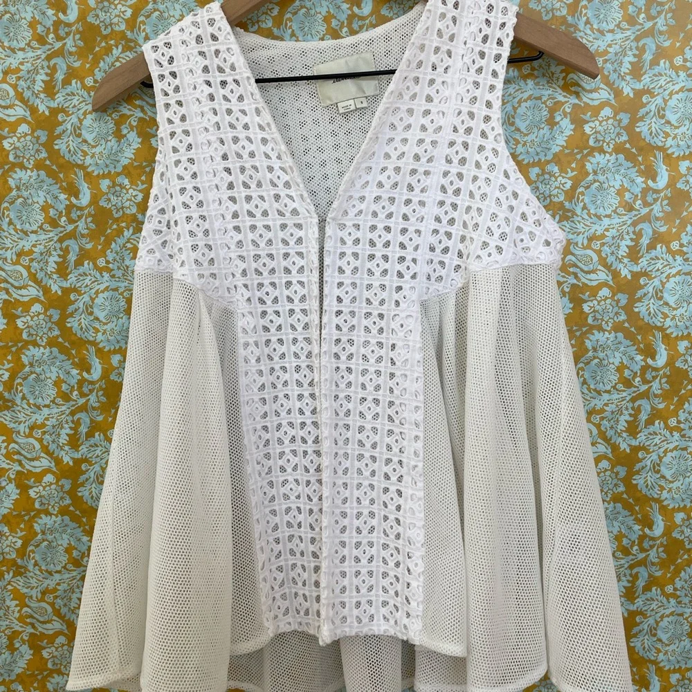 Anthropologie- Elevenses Mona Eyelet Vest - Picture 2 of 5